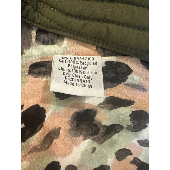 *Damaged* Calme Johnny Was Ava Quilted Wrap Belted Robe Coat Green Size XS *Flaw - Picture 5 of 16